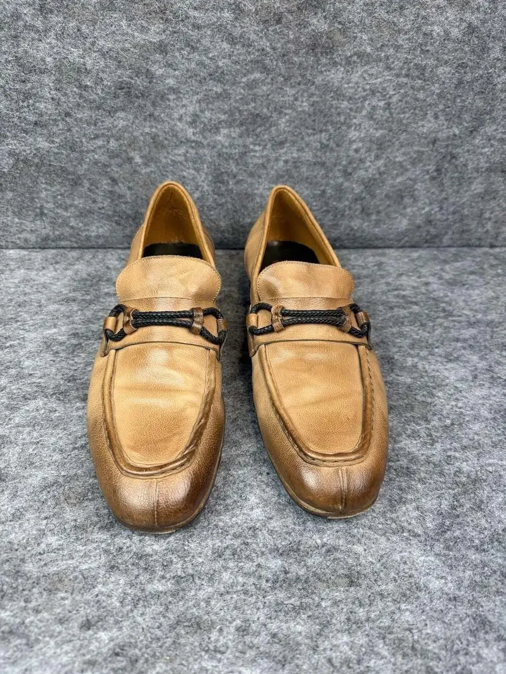 Silvano Sassetti Handmade in Italy Tan Leather Bit Loafers
